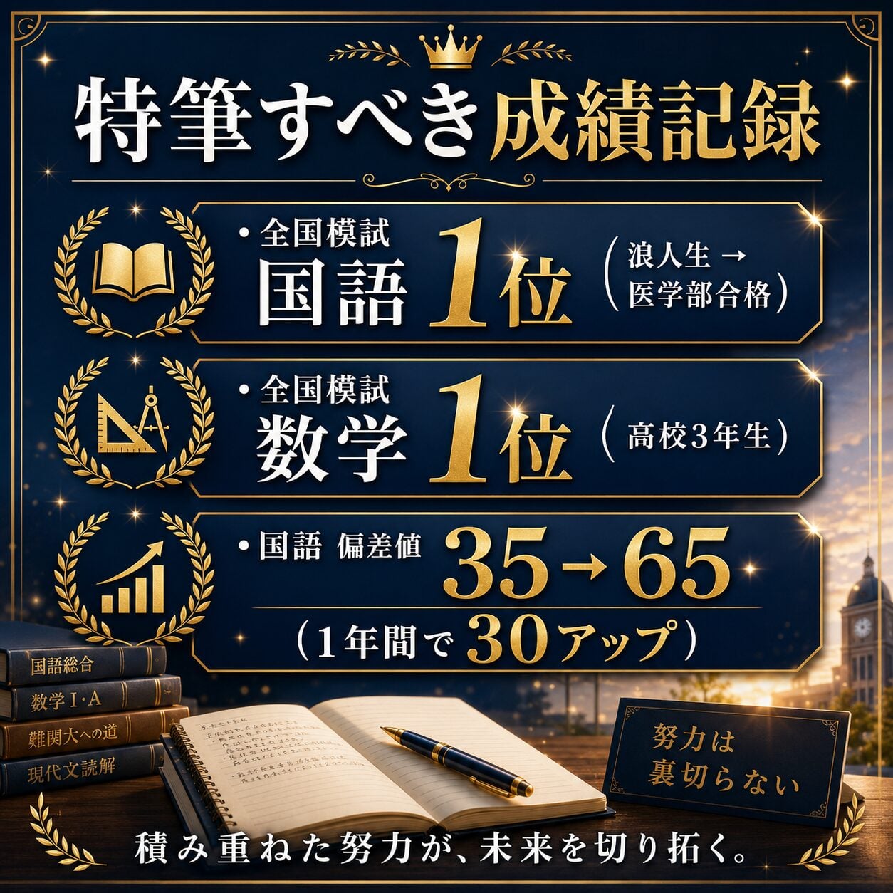 特筆すべき成績記録