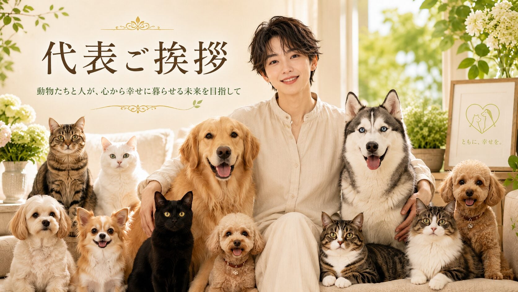 代表ご挨拶 — 動物たちと共に、心から幸せに暮らせる未来を目指して